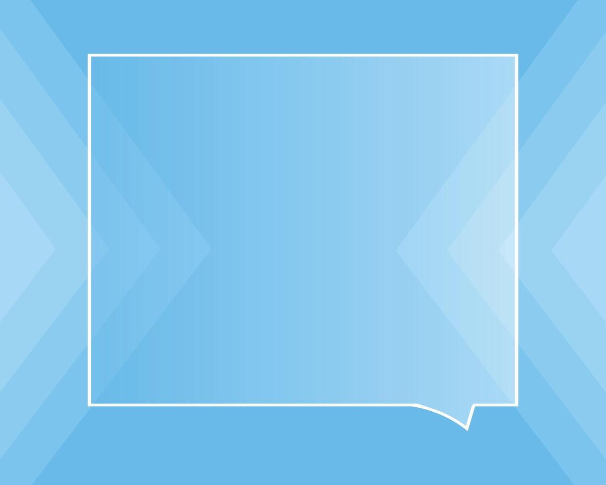 blue box for any text with box and arrow. empty dialog window. Web banner vector illustration.