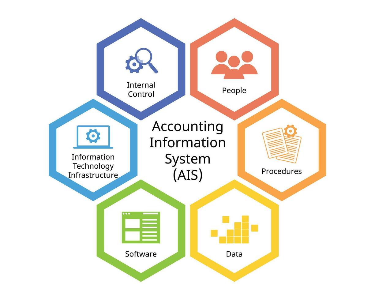 contabilidad información sistema o ais para financiero datos cuales componente de gente, procedimientos, datos, software, información tecnología infraestructura, interno controlar vector