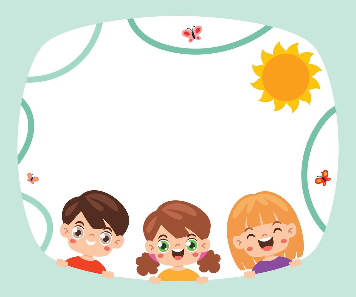 Cartoon Children Playing At Nature vector