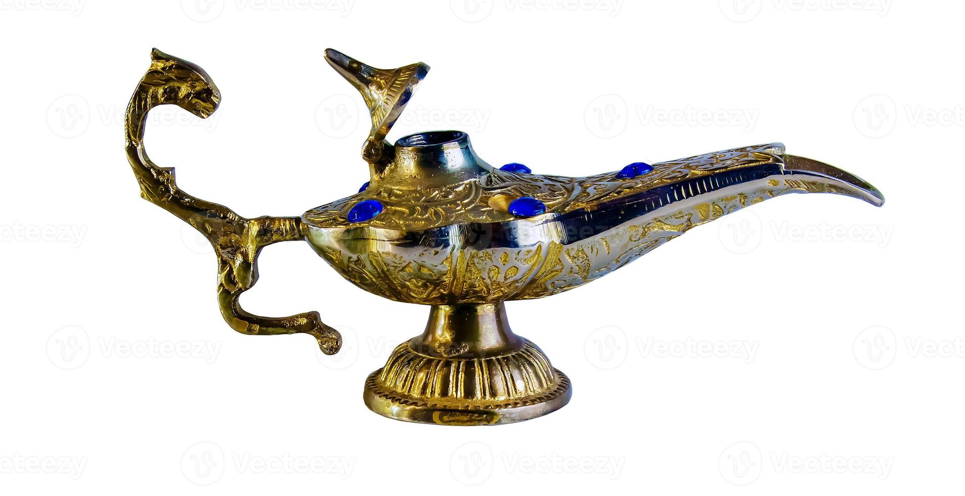 Old Oil Lamp From The Middle East on White Background. photo