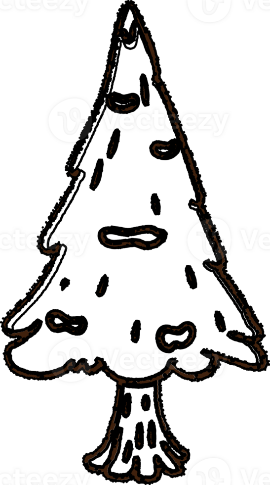 Snowy Tree Charcoal Drawing icon png