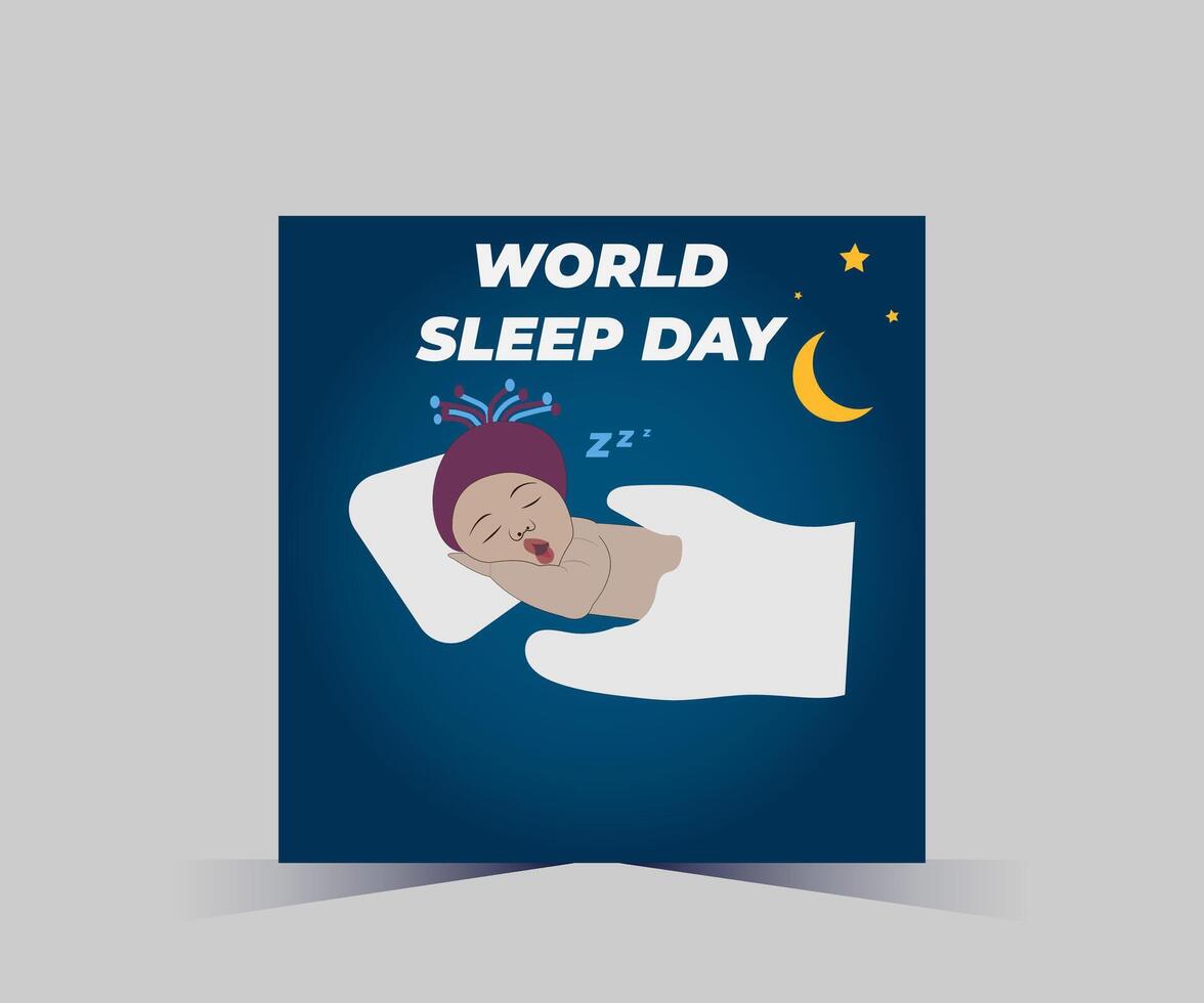 world sleep day poster set with different images vector