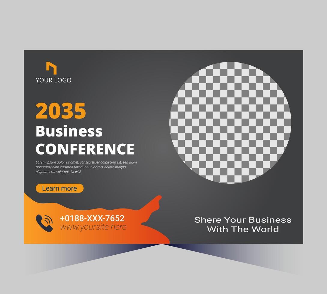 business conference poster template with a checkered background vector