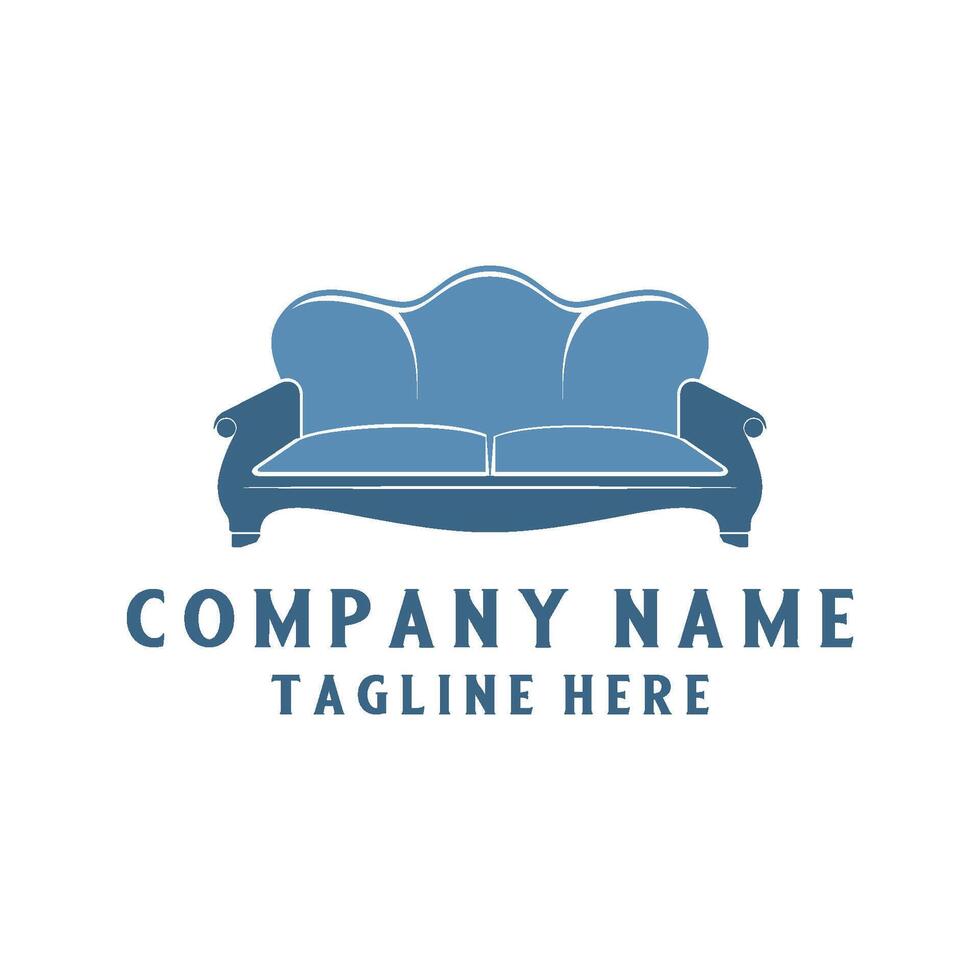 vintage furniture logo design. the symbol of a sofa chair with for your interior and furniture business. vector