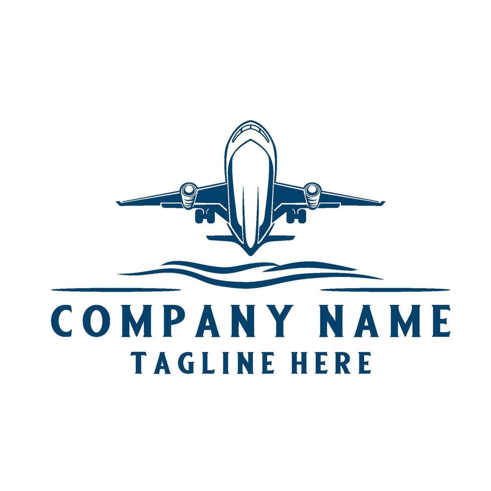 travel logo. illustration of plane taking off, modern design for travel agency vector