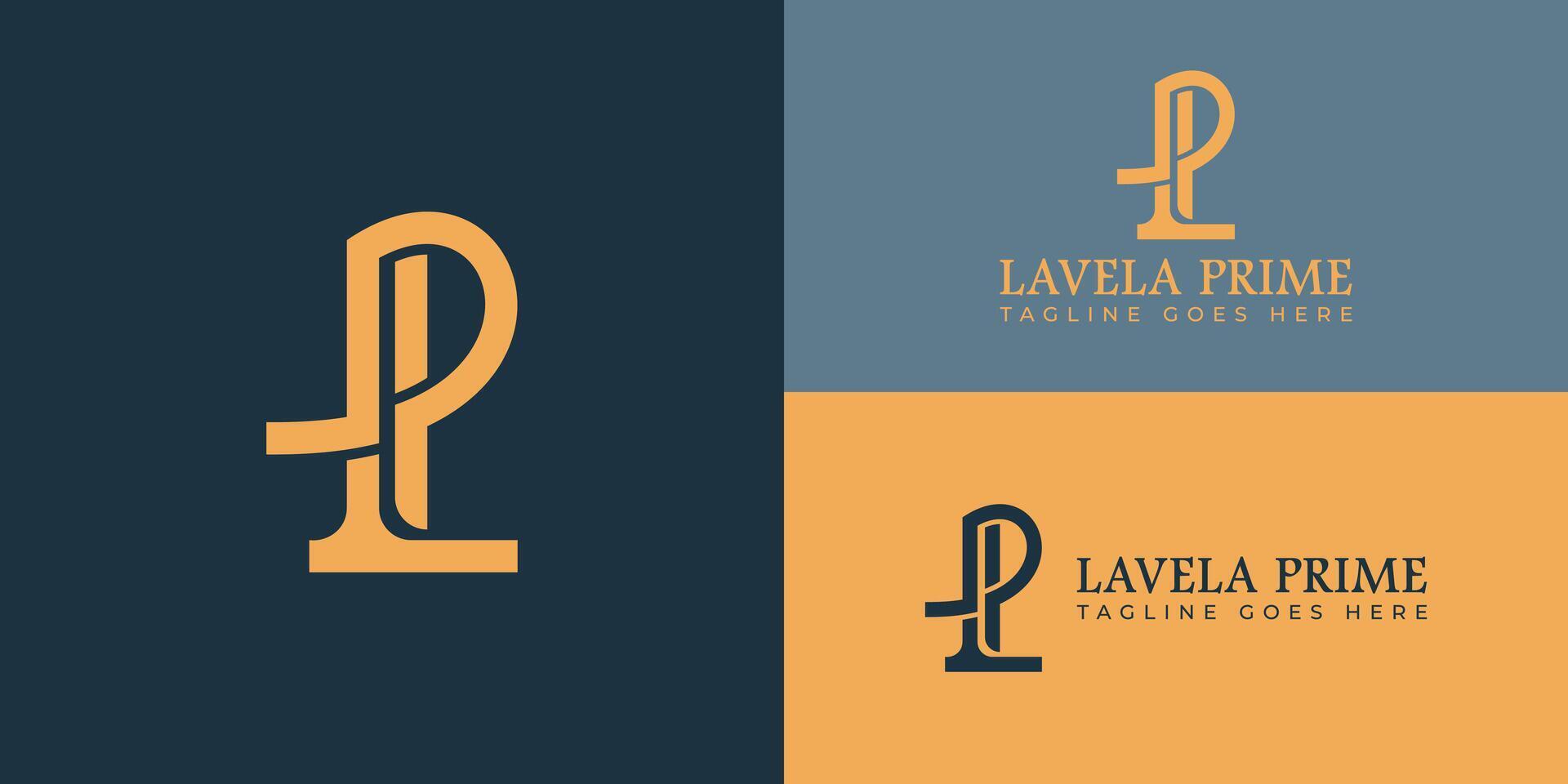 Abstract the initial letter LP or PL in gold color isolated on blue background. PL or LP Luxury Abstract icon Logo in gold color applied for travel and hotel business logo design inspiration template vector