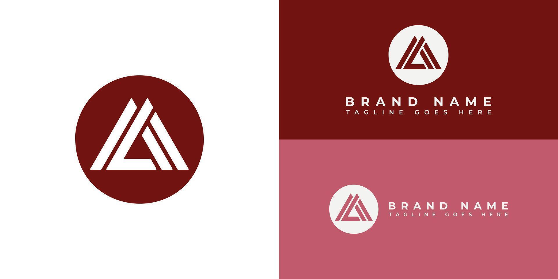 Abstract letter ML or LM initial letters triangle shape isolated in red circle monogram logo. Letter ML or LM logo applied for Food Manufacturing Company logo design inspiration template vector