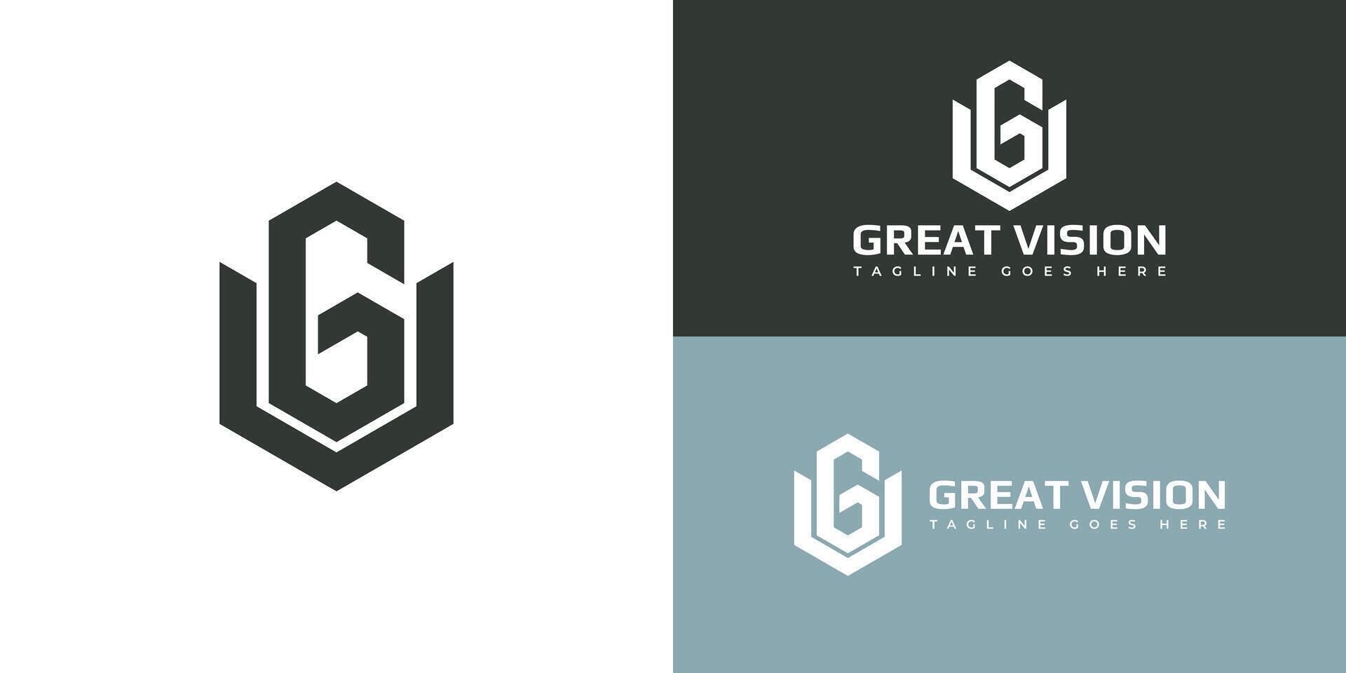 resumen inicial letra gv o vg logo en profundo verde color aislado múltiple verde y blanco antecedentes aplicado para arquitectura logo además adecuado para el marca o empresa tener inicial nombre vg o gv vector