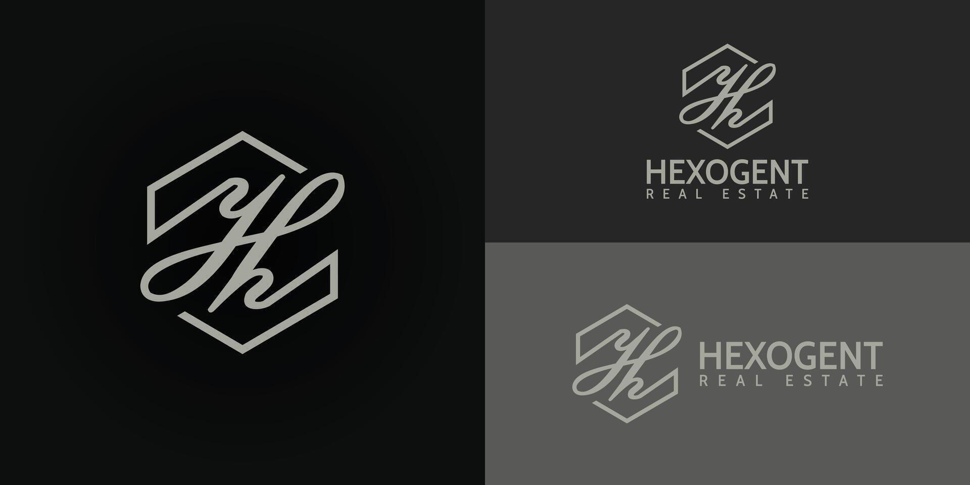 resumen inicial letra h logo en el formar de un hexágono forma aislado en negro antecedentes aplicado para real inmuebles logo diseño además adecuado para el marcas o empresas ese tener inicial nombre h vector