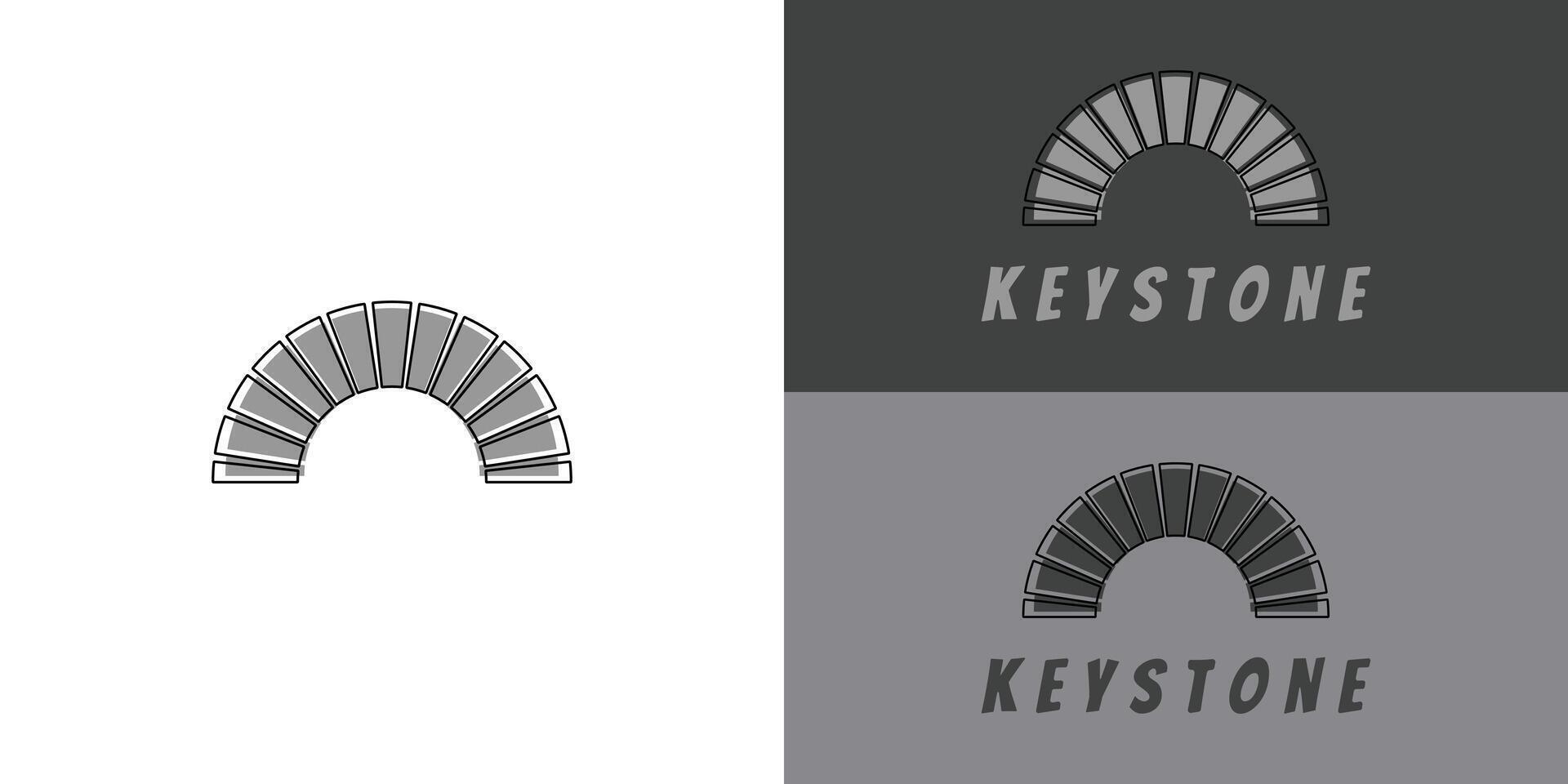 moderno tipografía piedra clave logo en gris color presentado con múltiple blanco y gris antecedentes colores. el logo es adecuado para marca y Moda negocio logo diseño inspiración plantillas. vector