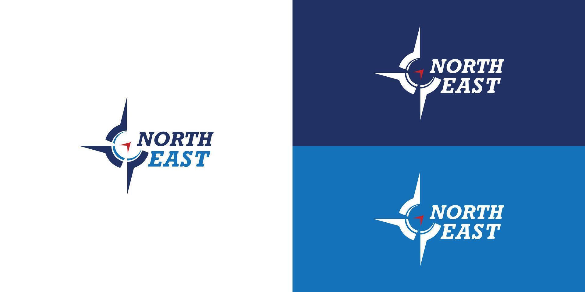 Vintage North East Logo applied for company logo design inspiration. North East Arrow Path Direction, Ways to Success in This World logo design vector