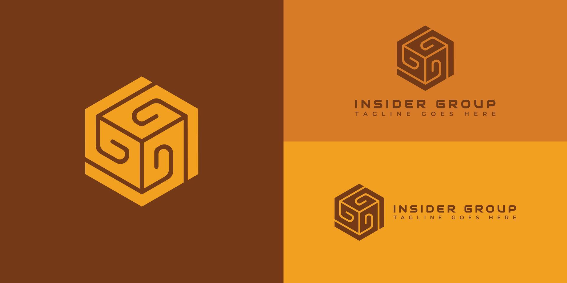 Abstract initial letter IG or GI initial logo design vector symbol graphic idea creative in yellow color isolated on brown backgrounds. Abstract letter IG logo applied for oil business company logo