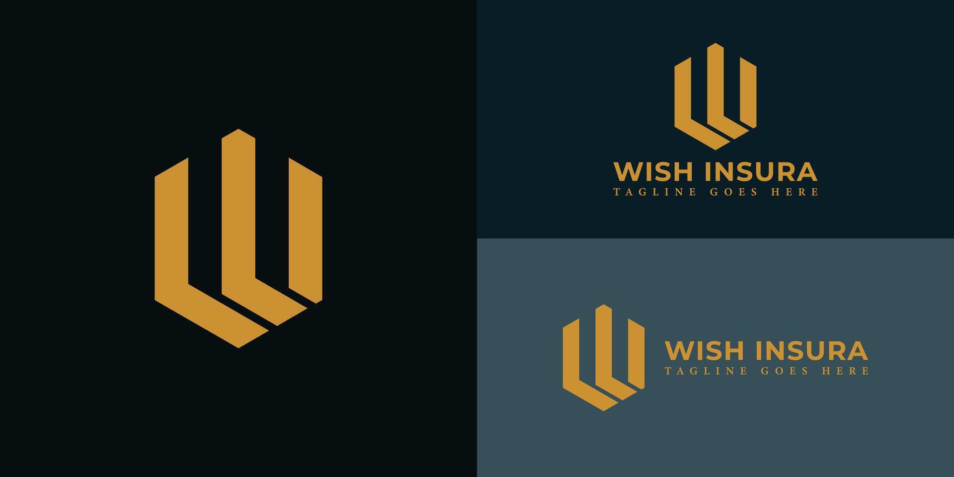 resumen inicial letra Wisconsin o yo logo en oro color aislado en múltiple profundo azul antecedentes aplicado para seguro agencia logo además adecuado para el marcas o empresas tener inicial nombre yo o Wisconsin. vector