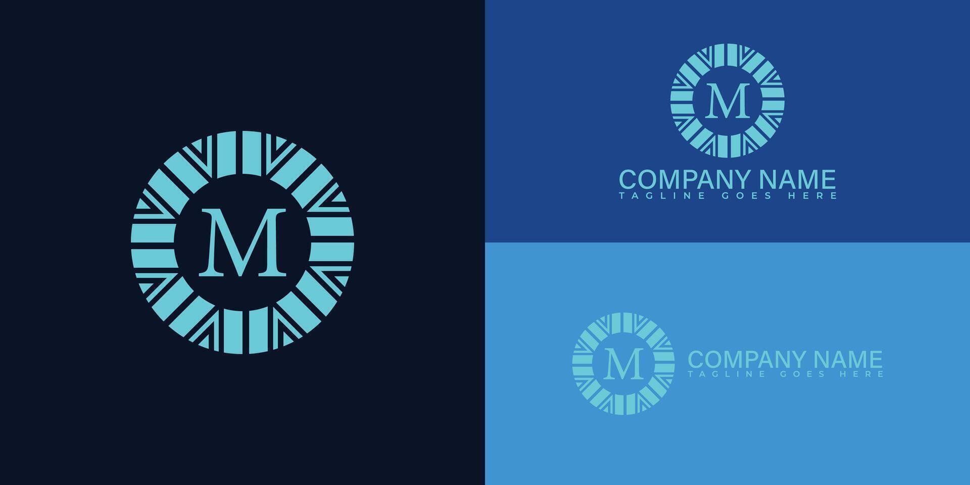 Abstract initial letter M or MM logo in blue cyan color presented with multiple background colors. The logo is suitable for business and technology company logo design inspiration templates. vector