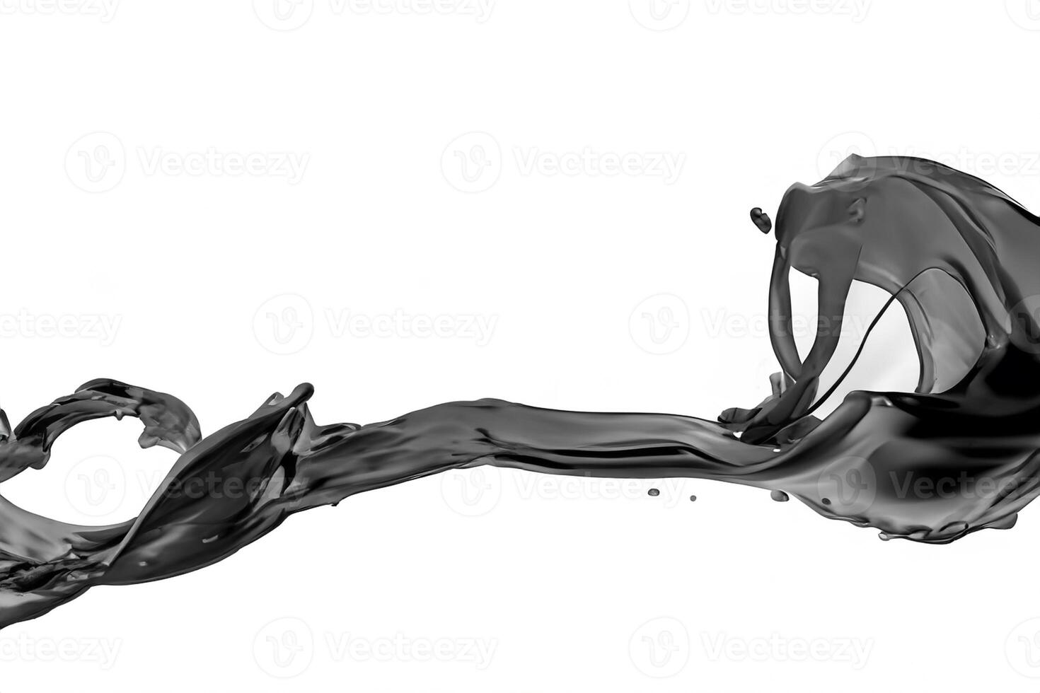 Black Fluid Splash on White Background photo