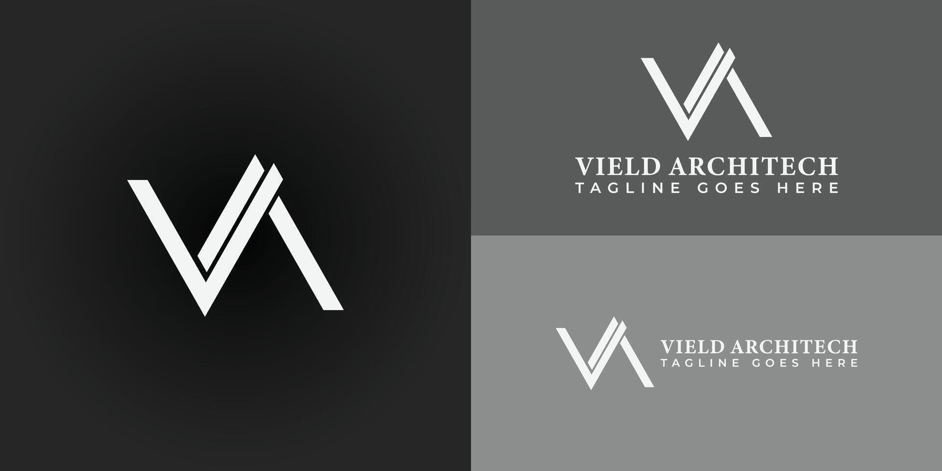 Abstract initial letter VA or AV logo in white color isolated in multiple background colors applied for real estate company logo also suitable for the brands or companies have initial name AV or VA. vector