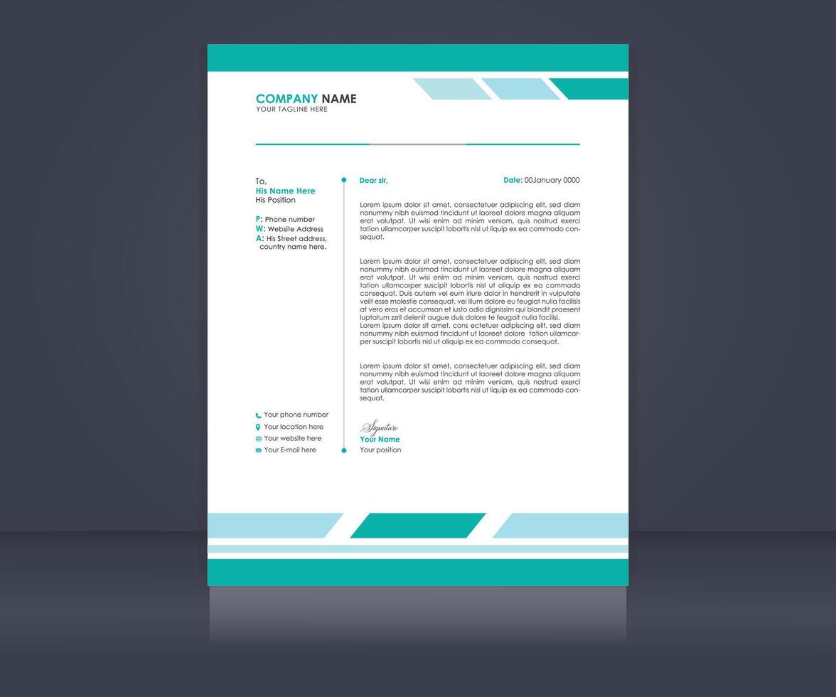 Simple business letterhead design template vector