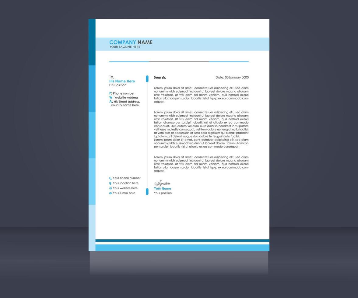 Simple business letterhead design template vector