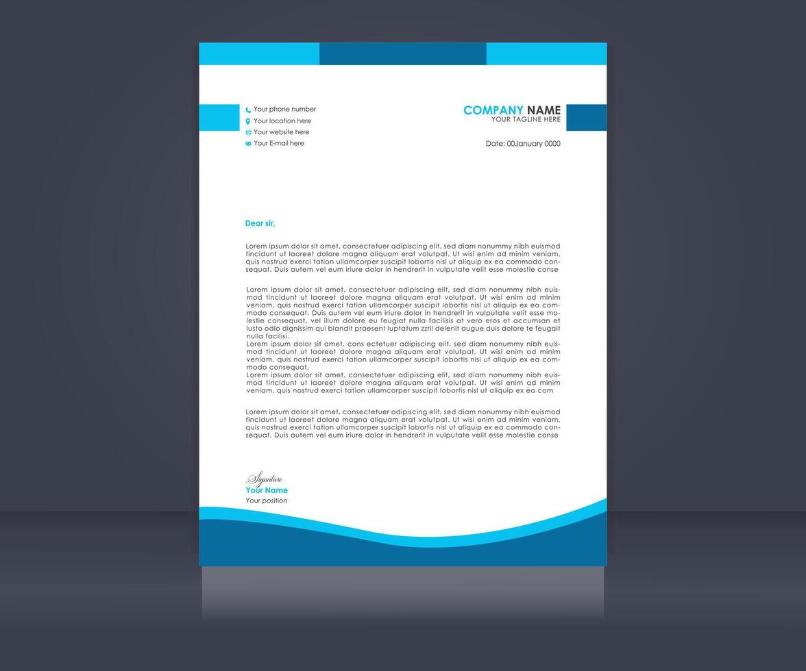 Simple business letterhead design template vector