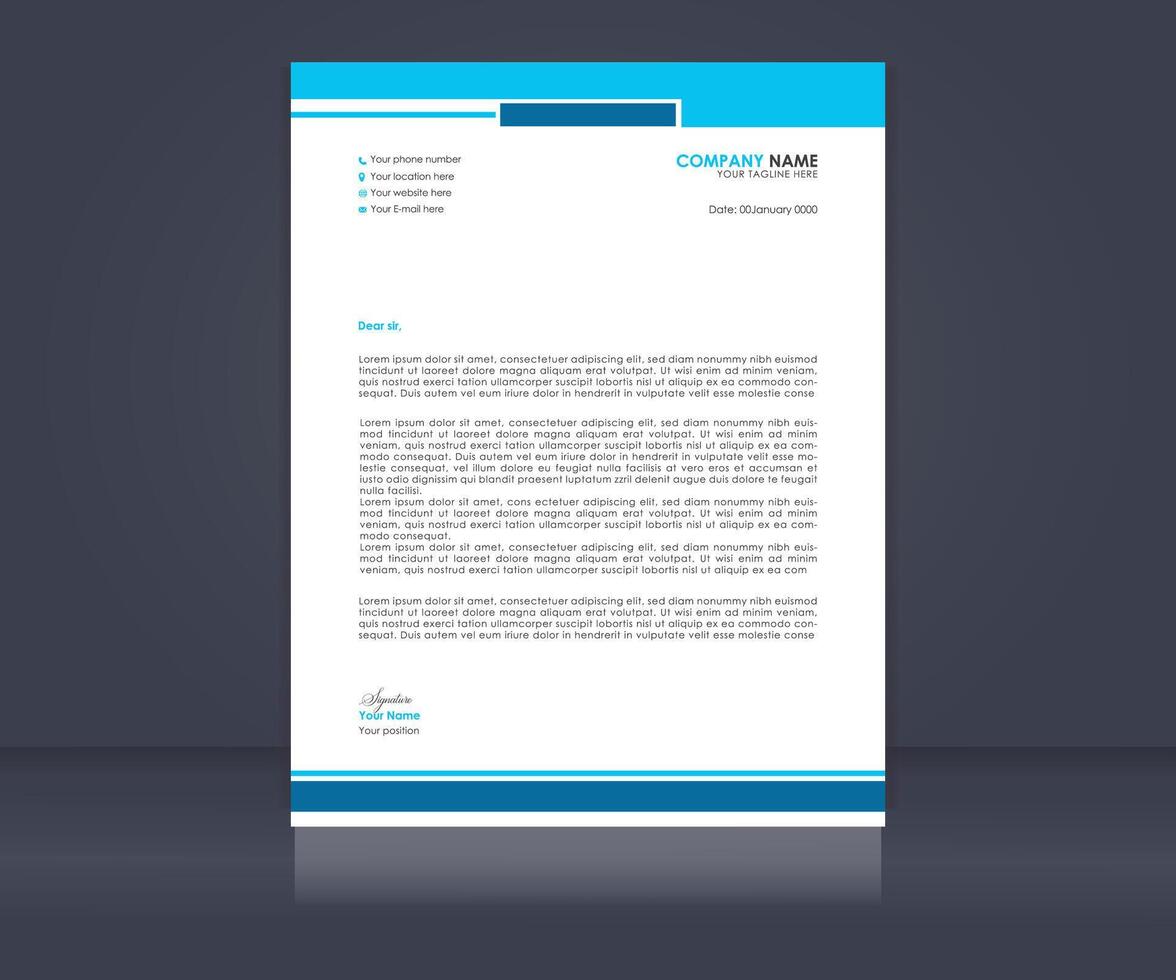 Simple business letterhead design template vector