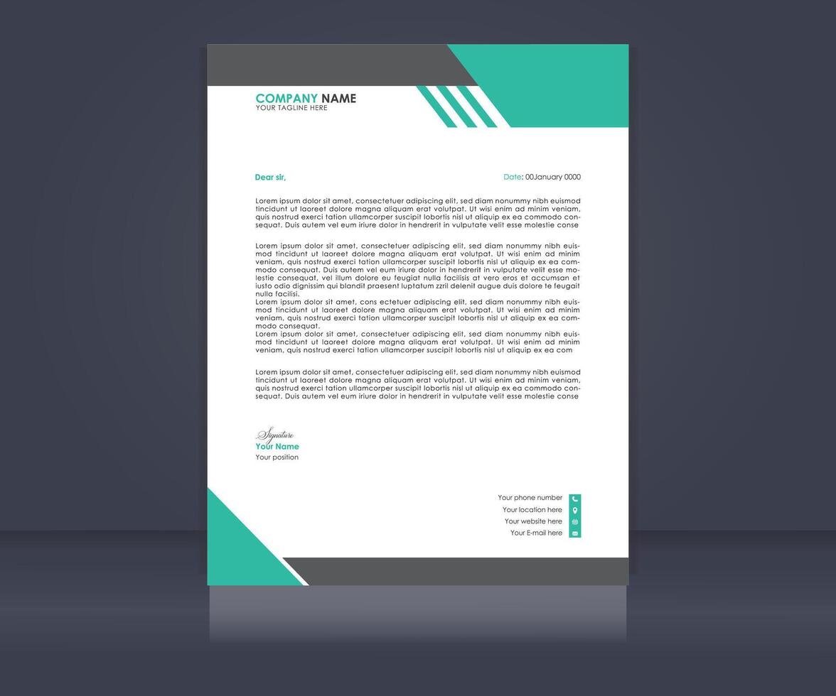 Simple business letterhead design template vector