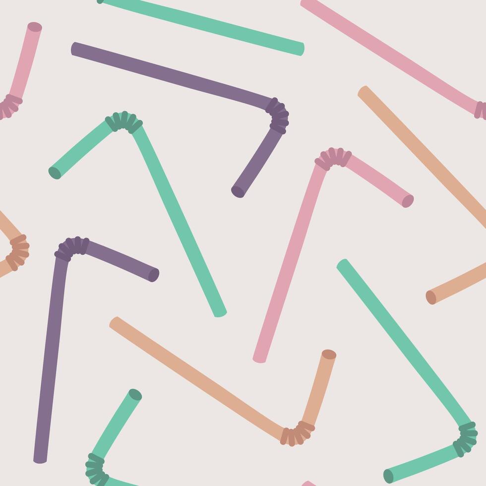 Cocktail straws pattern vector