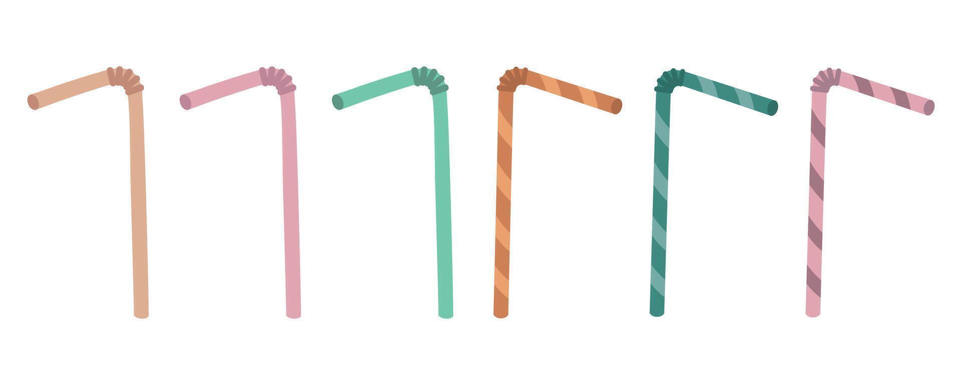 Cocktail straws a row vector