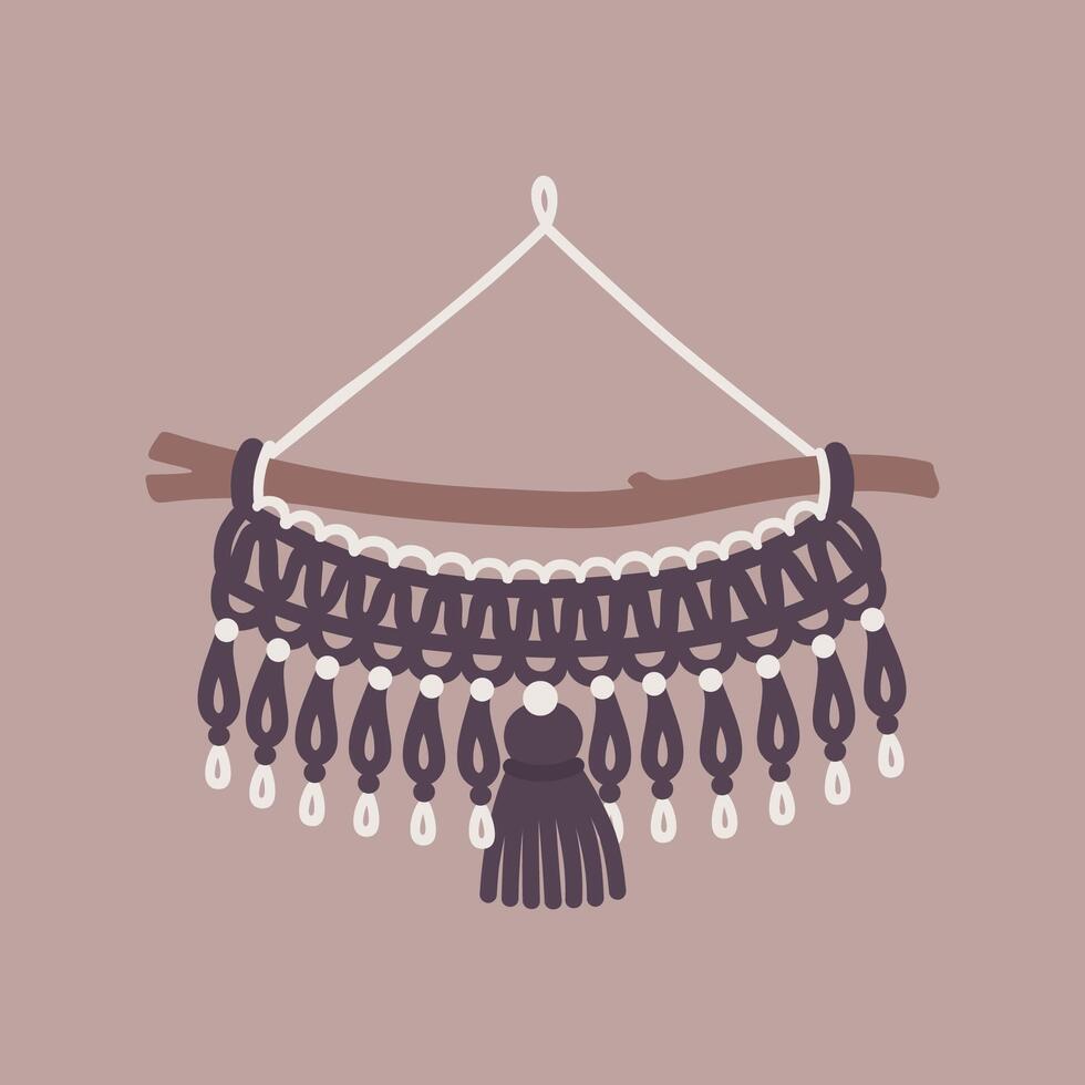 Macrame boho element vector