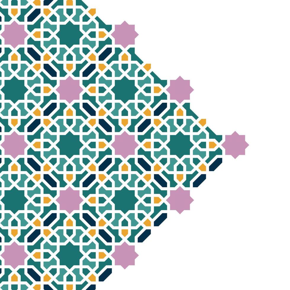 Arabic arabesque design greeting card for Ramadan Kareem. Islamic ornamental vector