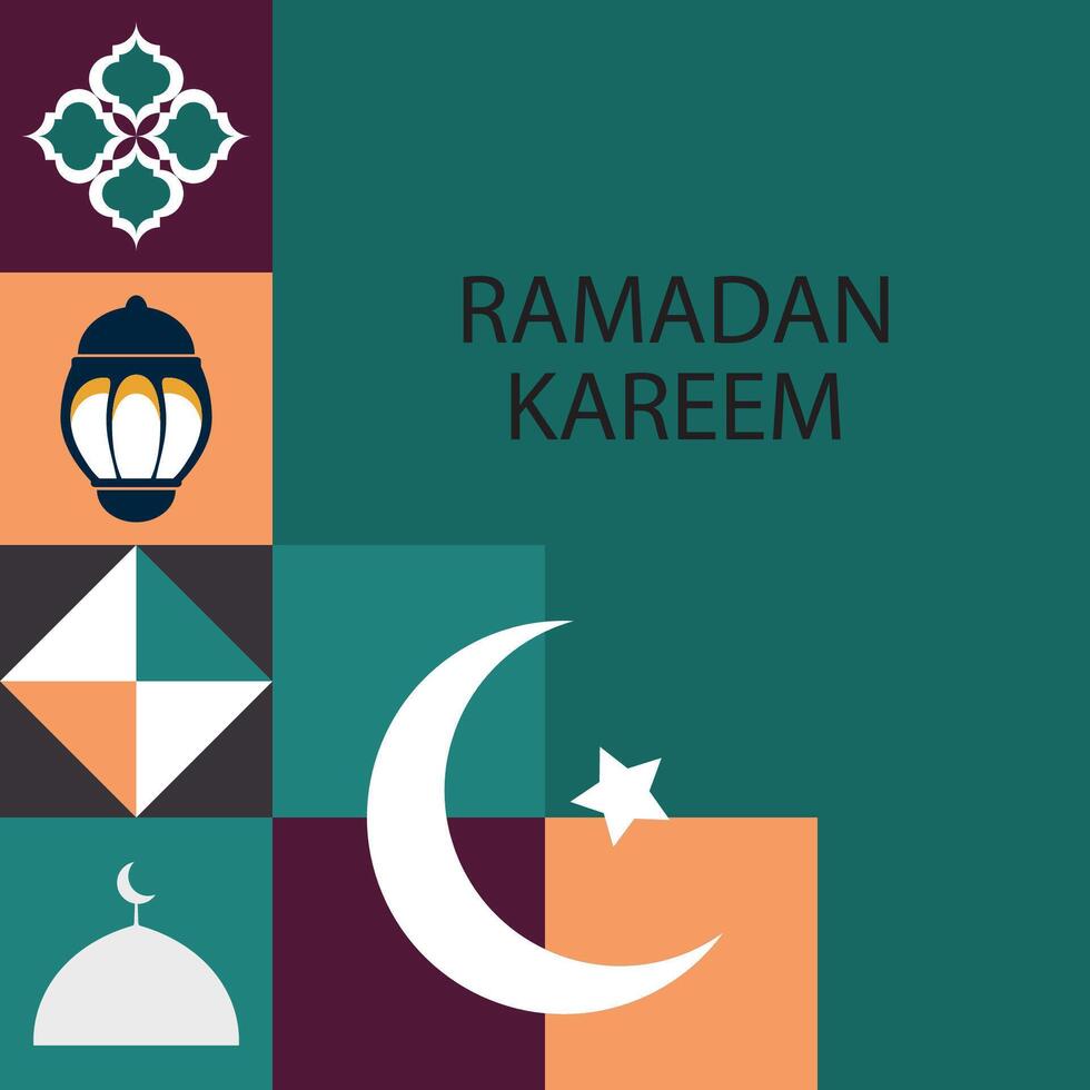 Ramadán kareem, islámico saludo tarjeta modelo con Ramadán para fondo de pantalla diseño, cartel, medios de comunicación bandera. vector