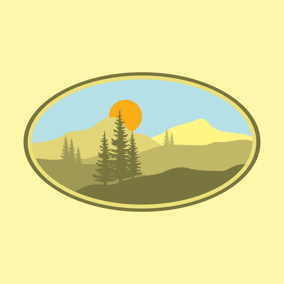 Forest,Landscape of isolated trees. Silhouette vector