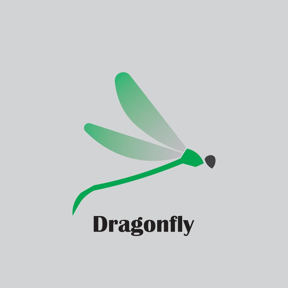 hermosa logo libélula vector diseño