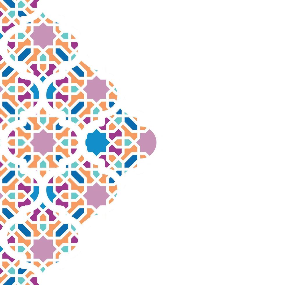 Arabic arabesque design greeting card for Ramadan Kareem. Islamic ornamental vector