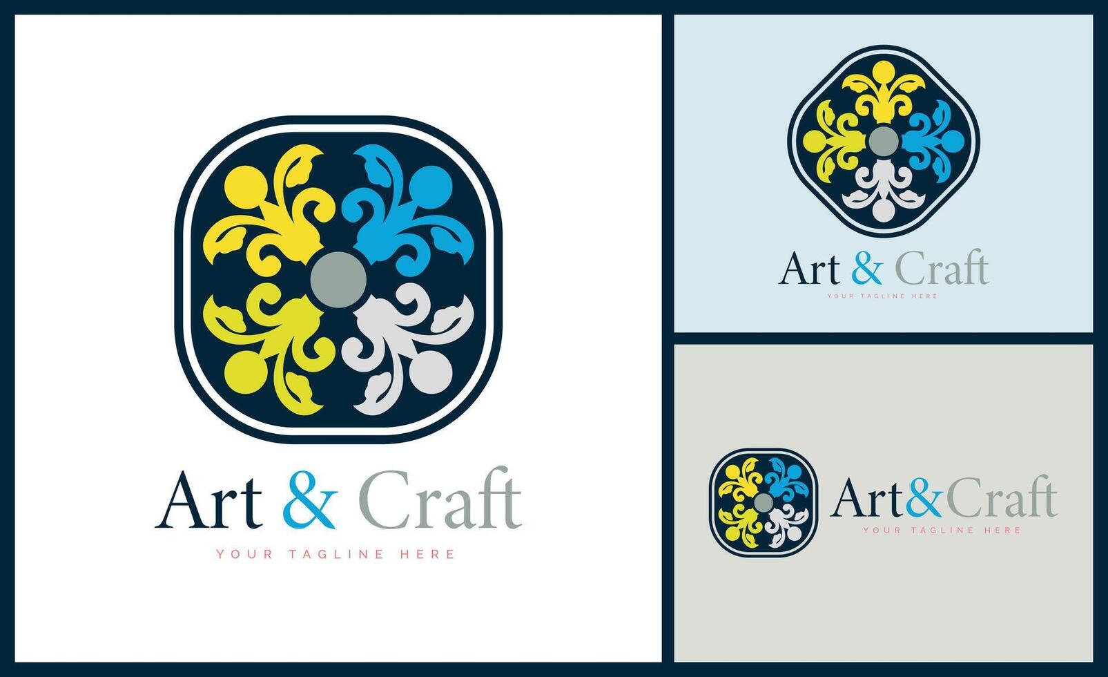 ornament pattern colourful set modern luxury art and craft logo template design vector