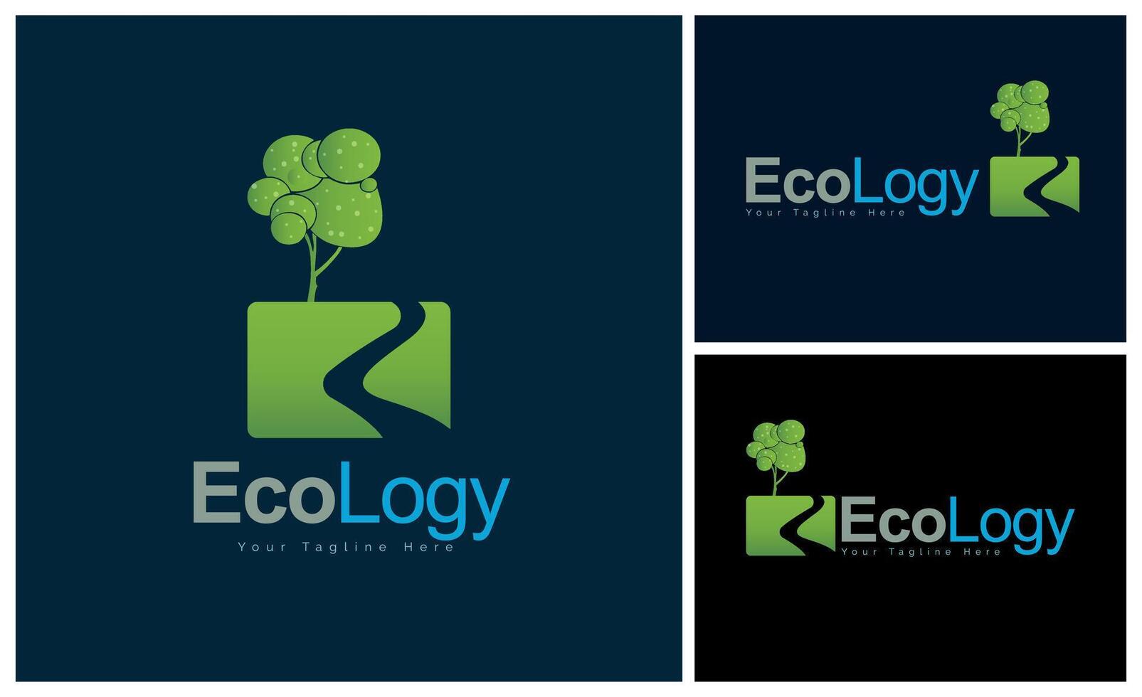 Ecology green tree nature simple logo template design vector