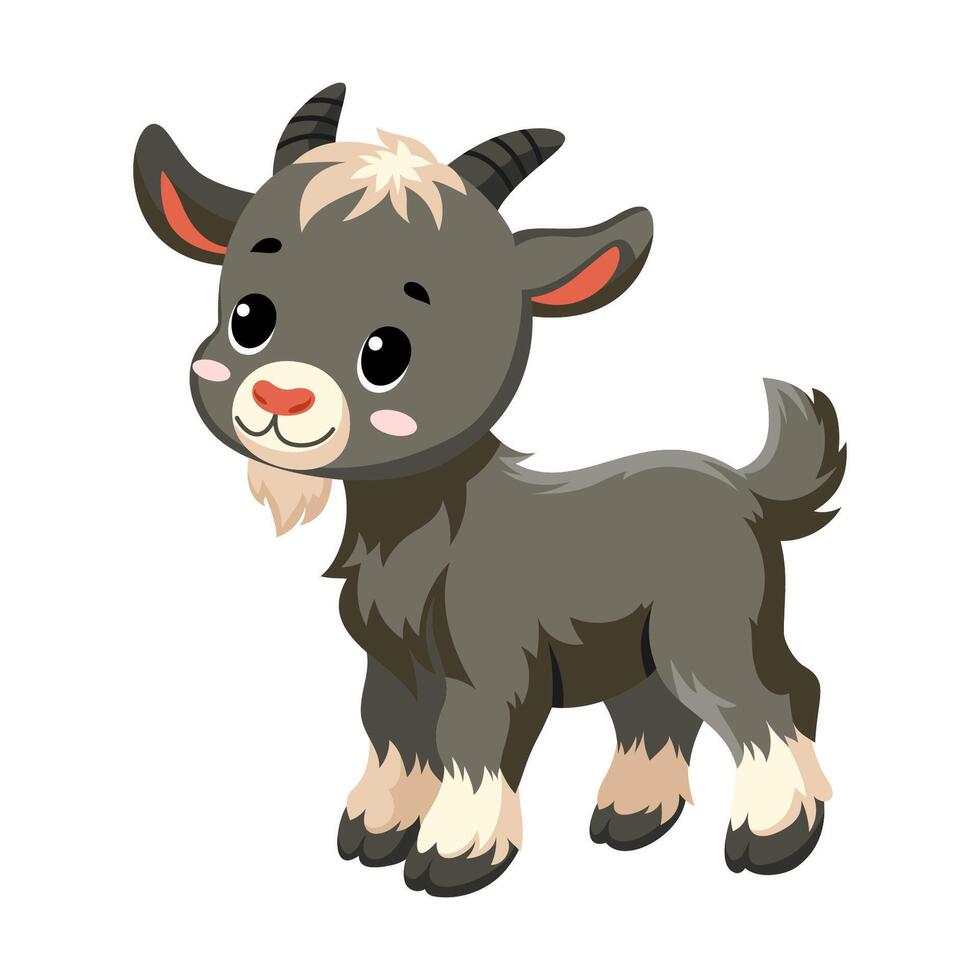 Cute funny goat vector