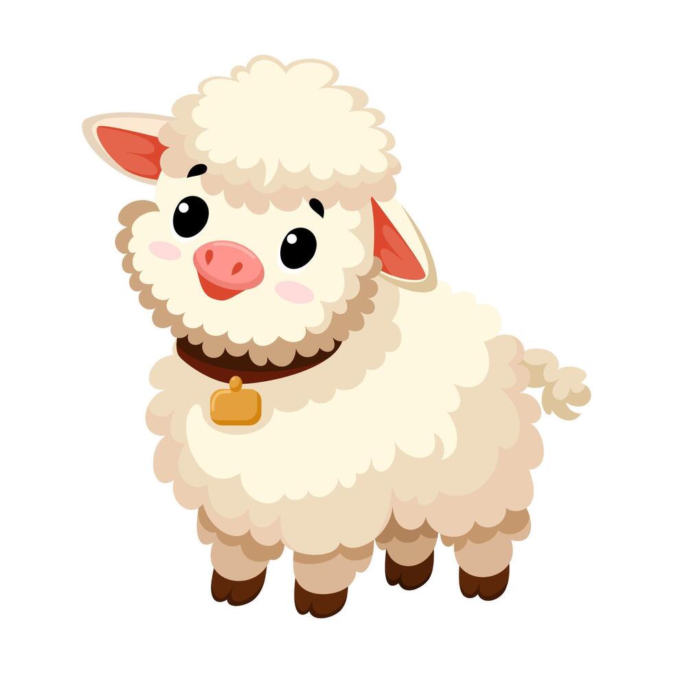 Cute funny sheep vector