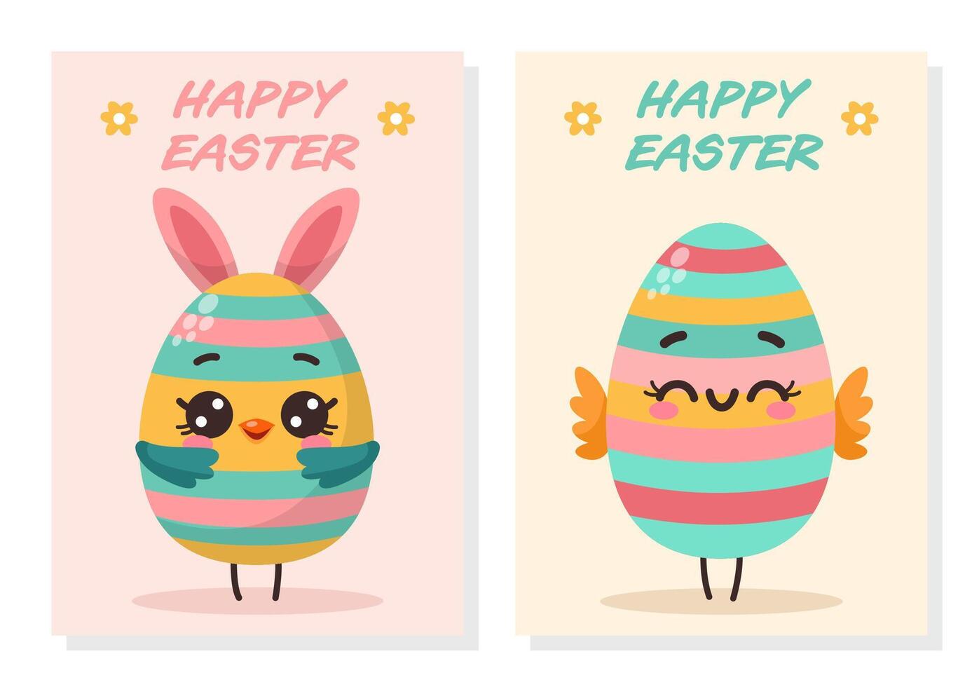 Set of Easter eggs card vector