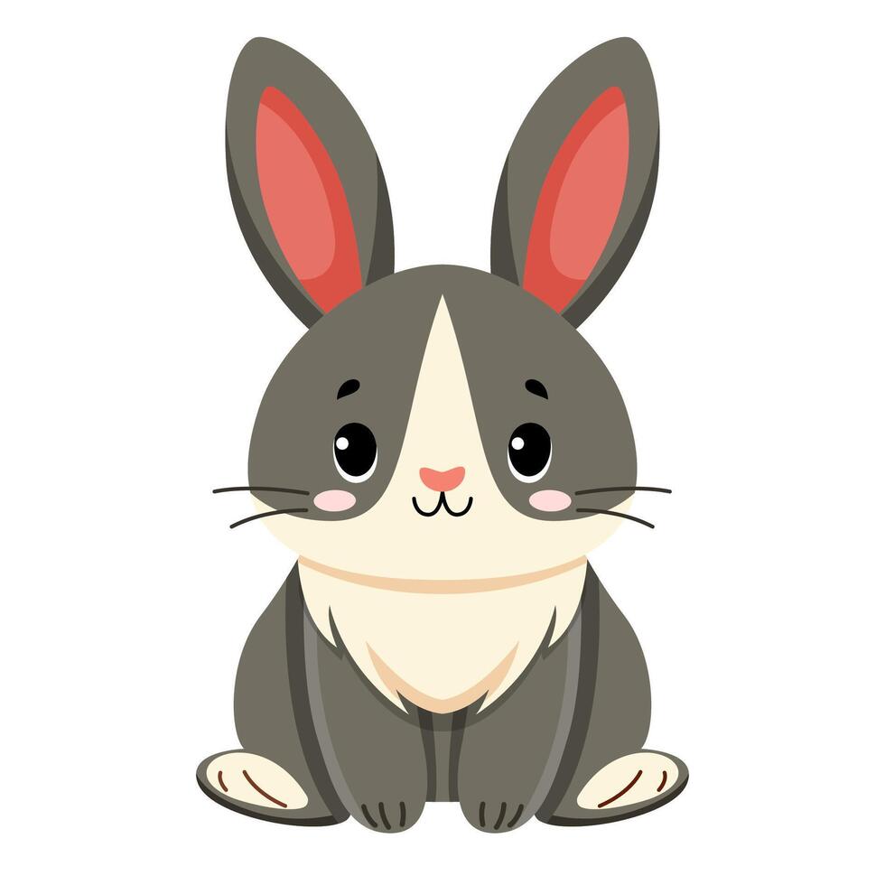 Cute brown rabbit vector