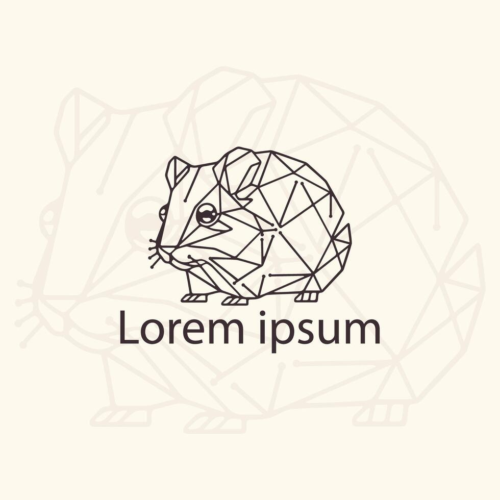 Hamster Abstract Geometric Logo Icon. Triangle polygonal vector graphic illustration for tattoos, t-shirt prints, and web design