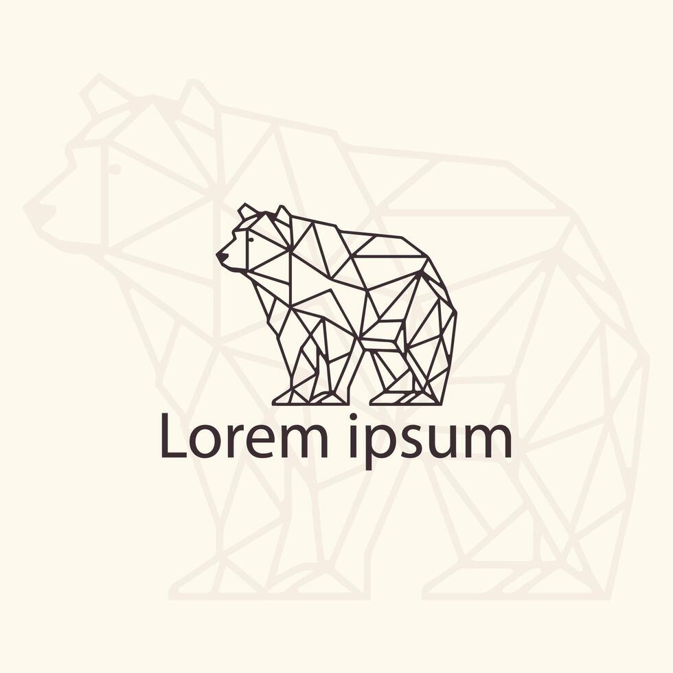 Bear Abstract Geometric Logo Icon. Triangle Bear vector graphic illustration for tattoos, t-shirt prints, and web design