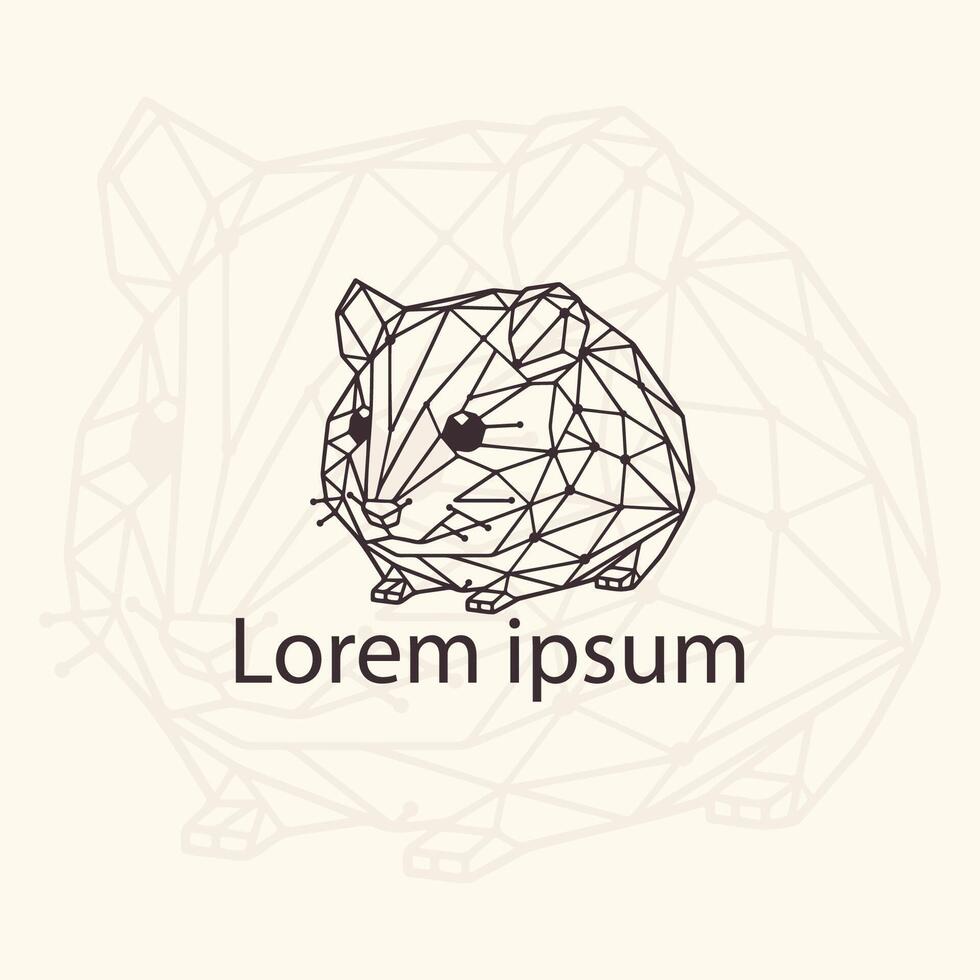 hámster resumen geométrico logo icono. triángulo poligonal vector gráfico ilustración para tatuajes, camiseta huellas dactilares, y web diseño