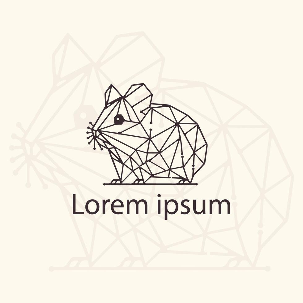 Hamster Abstract Geometric Logo Icon. Triangle polygonal vector graphic illustration for tattoos, t-shirt prints, and web design