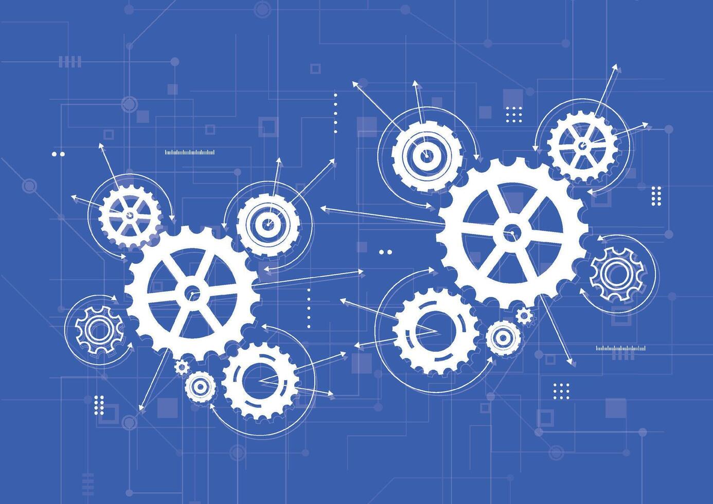 Abstract gear wheel mechanism background. Machine technology. Vector illustration