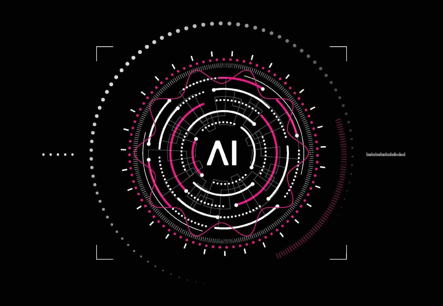 Artificial intelligence chipset on circuit board in futuristic concept technology artwork for web, banner, card, cover. Vector illustration