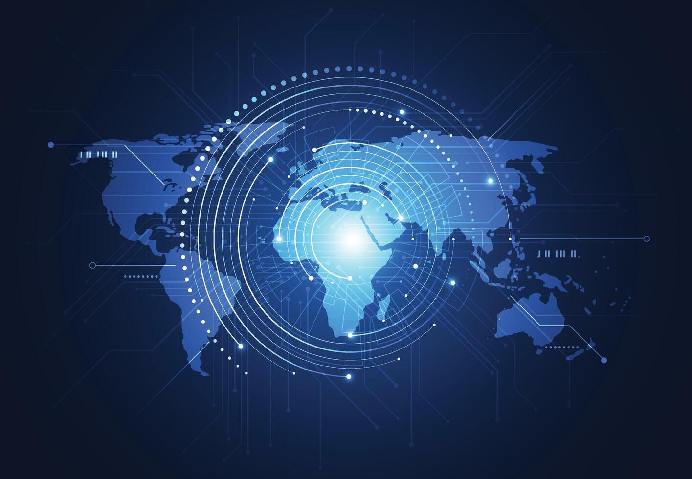 conexión de red global. concepto de composición de puntos y líneas del mapa mundial de negocios globales. ilustración vectorial vector