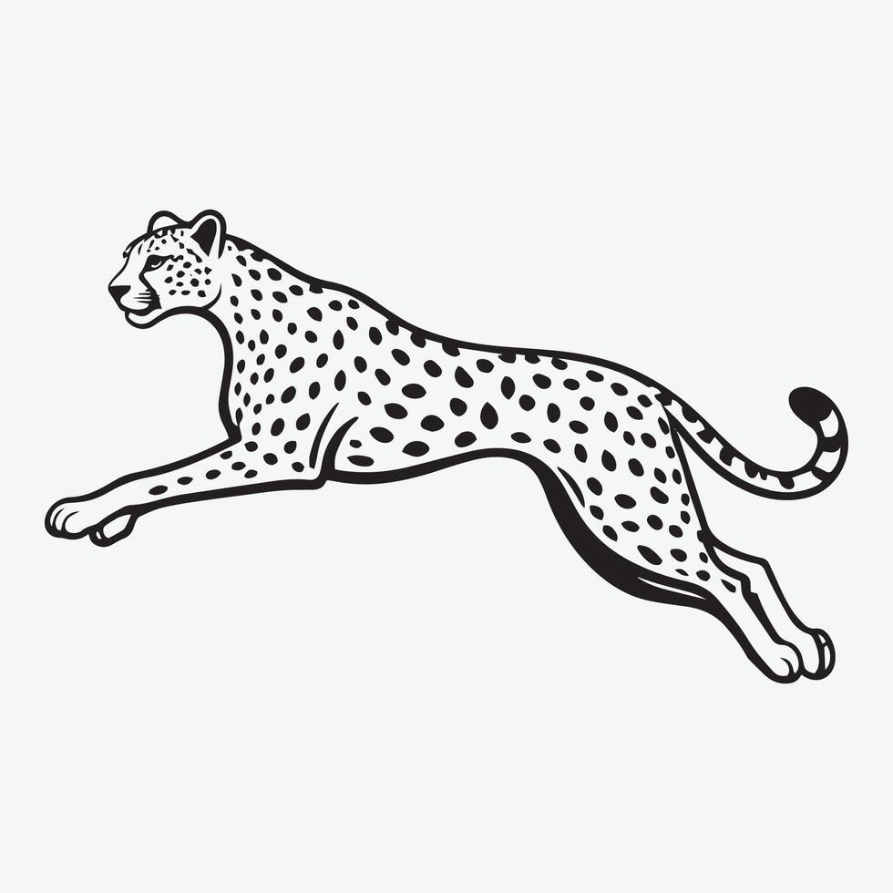 corriendo leopardo icono animal logo vector