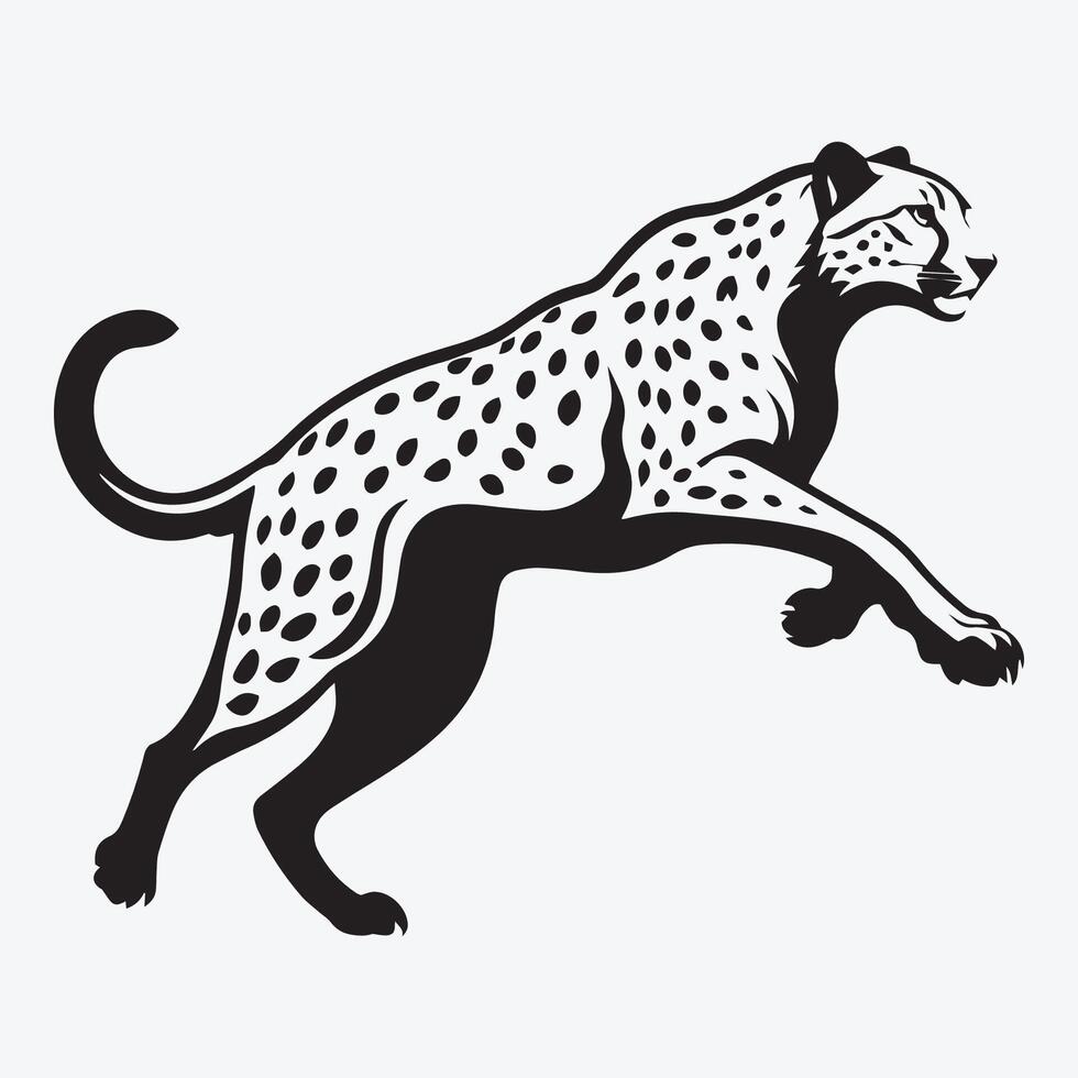 running cheetah icon animal logo vector