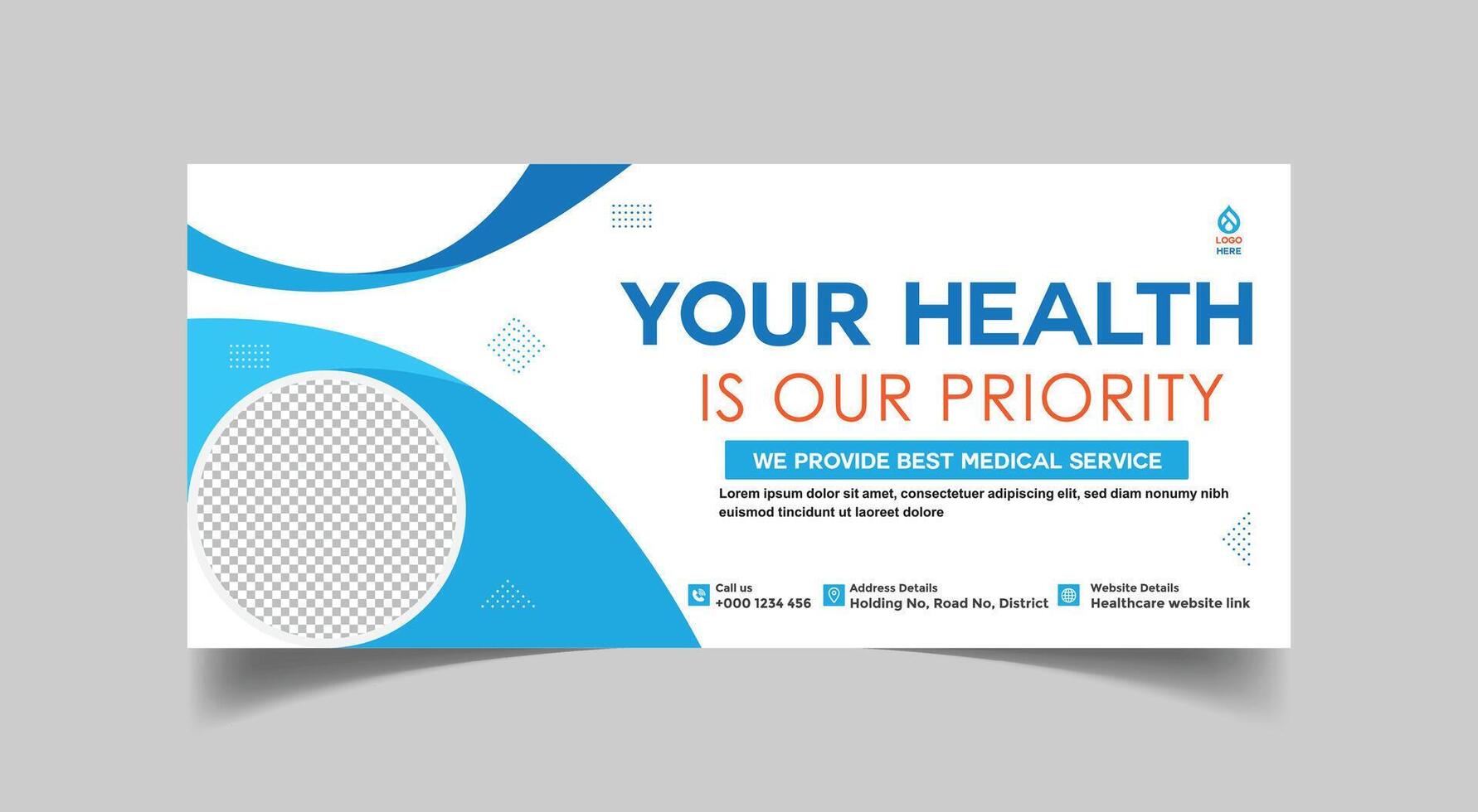 Vector Healthcare social media cover design template