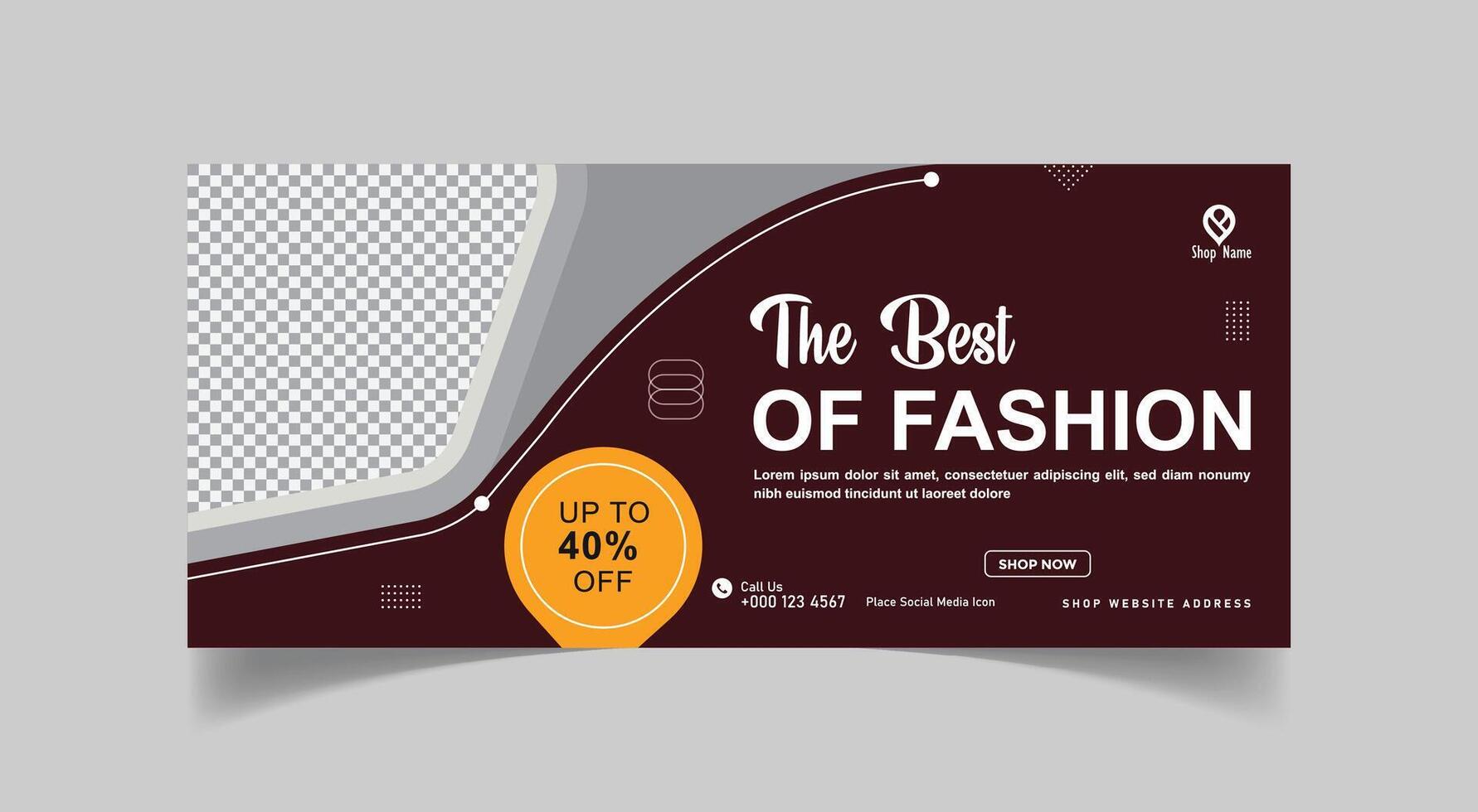 Vector  fashion show social media cover template design